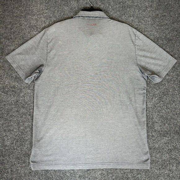 Travis Mathew Polo Shirt Mens Large Gray Golf Striped Short Sleeve Pima Cotton - Picture 6 of 9
